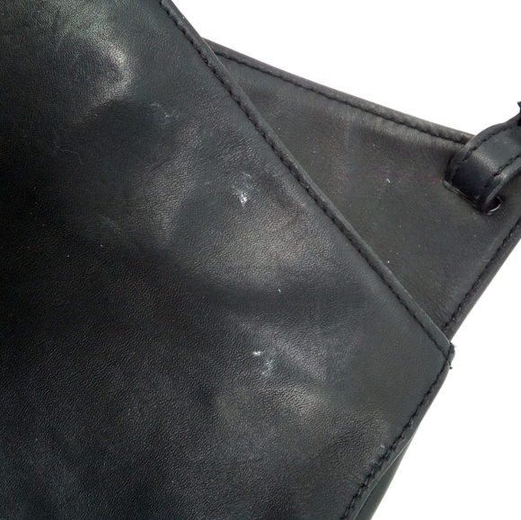 Vintage Leather Co. Liz Claiborne Black Genuine Leather Shoulder Bag Work VTG - Picture 14 of 15